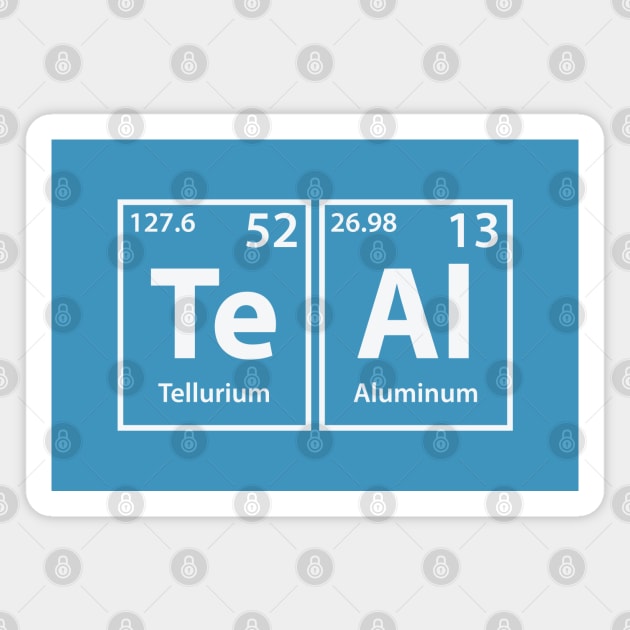 Teal (Te-Al) Periodic Elements Spelling Magnet by cerebrands